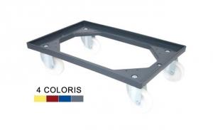 CHARIOT  POUR BAC EURONORM ROUES PIVOTANTES POLYAMIDE