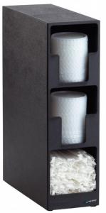 Distributeurs de gobelets, pailles, serviettes, bagues et couvercles à gobelets