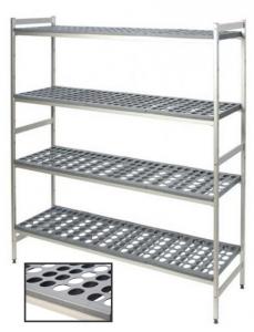 RAYONNAGE ALIMENTAIRE DURALINOX 4 NIVEAUX CLAYETTE POLYMERE AJOUREE H1685 P360 FERMOD