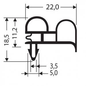 JOINT PVC A CLIPSER SANS AIMANT POUR MEUBLES FRIGOS JPC-003