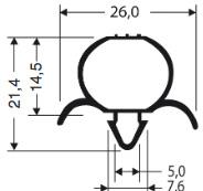 JOINT PVC A CLIPSER SANS AIMANT POUR MEUBLES FRIGOS JPC-004