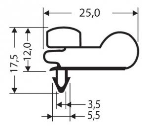 JOINT PVC A CLIPSER SANS AIMANT POUR MEUBLES FRIGOS JPC-006