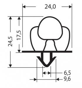 JOINT PVC A CLIPSER SANS AIMANT POUR MEUBLES FRIGOS JPC-007