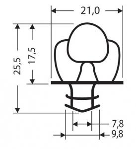 JOINT PVC A CLIPSER SANS AIMANT POUR MEUBLES FRIGOS JPC-008