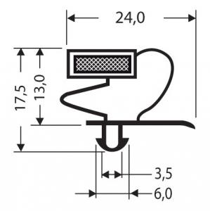 JOINT PVC MAGNETIQUE POUR MEUBLES FRIGOS JPC-122