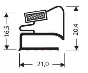 JOINT PVC PLAT AIMANTE POUR MEUBLES FRIGOS JPF-109