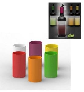 LOT DE 6 COLLIERS SILICONE COLORES POUR BOUTEILLES BETTER BAR BOTTLE FIFO FFO-113