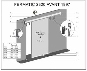 PIECES DETACHEES FERMATIC 2320 FERMOD AVANT 1997