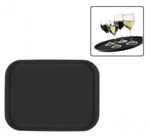 PLATEAU RECTANGULAIRE DE SERVICE ANTIDERAPANT NOIR POUR BAR