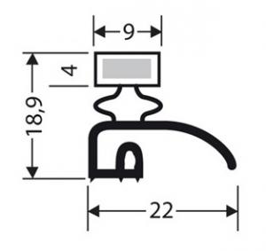 PROFIL PVC A PERLE AIMANTE POUR MEUBLES FRIGOS JPP-101