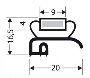 PROFIL PVC A PERLE AIMANTE POUR MEUBLES FRIGOS JPP-105