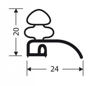 PROFIL PVC A PERLE SANS AIMANT POUR MEUBLES FRIGOS JPP-004