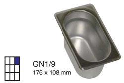 RECIPIENT INOX PLEIN GN1/9 H = 100MM