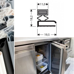 Profils PVC plats avec aimant JPF pour meubles frigo