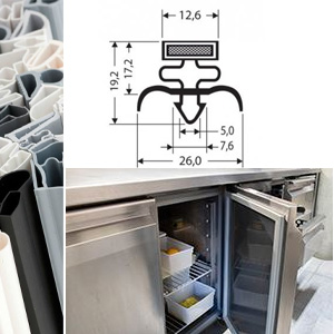 Profils PVC à clipser avec aimant JPC pour meubles frigo