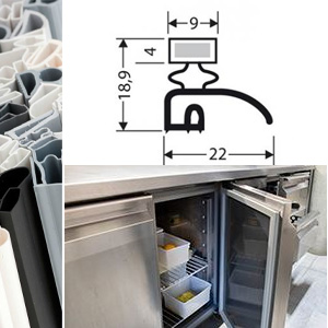 Profils PVC à perle avec aimant JPP pour meubles frigo