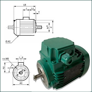 Moteurs électriques à bride à trous taraudés