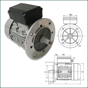 Moteurs électriques à brides trous lisses (B5 / B14)